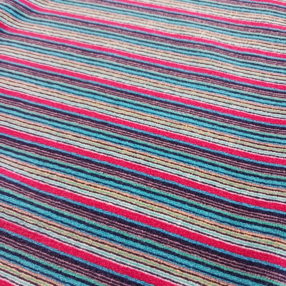 Vintage 90s BTB Striped Velour Shirt | Mens L-XL | Juicy Era Soft Crewneck Tee - Picture 5 of 6